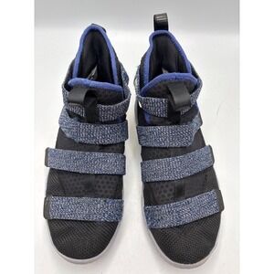 Nike LEBRON SOLDIER XI GS Sneakers 918369-005 Black‎ Blue White, Sz 6Y